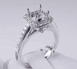 .58 CTW DIAMOND SEMI-SET ENGAGEMENT RING WHITE GOLD