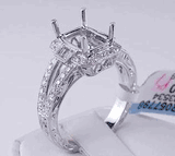 .58 CTW DIAMOND SEMI-SET ENGAGEMENT RING WHITE GOLD