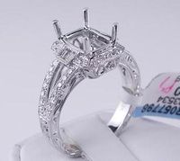 .58 CTW DIAMOND SEMI-SET ENGAGEMENT RING WHITE GOLD