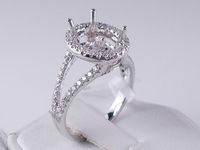 .58 CTW DIAMOND SEMI-SET ENGAGEMENT RING WHITE GOLD