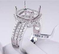 .59 CTW DIAMOND SEMI-SET ENGAGEMENT RING WHITE GOLD