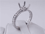 .59 CTW DIAMOND SEMI-SET ENGAGEMENT RING WHITE GOLD