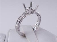 .59 CTW DIAMOND SEMI-SET ENGAGEMENT RING WHITE GOLD