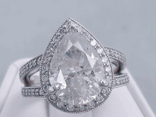 6.15 CTW PEAR SHAPE DIAMOND ENGAGEMENT RING H SI2