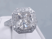 6.33 CTW RADIANT CUT DIAMOND ENGAGEMENT RING J SI2