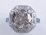 6.42 CTW CUSHION CUT DIAMOND ENGAGEMENT RING NATURAL CHAMPAGNE SI2
