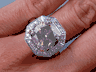 6.42 CTW CUSHION CUT DIAMOND ENGAGEMENT RING NATURAL CHAMPAGNE SI2