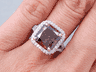6.62 CTW RADIANT CUT DIAMOND ENGAGEMENT RING FANCY DEEP ORANGE BROWN I1