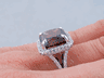 6.62 CTW RADIANT CUT DIAMOND ENGAGEMENT RING FANCY DEEP ORANGE BROWN I1