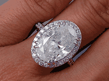 6.67 CTW OVAL CUT DIAMOND ENGAGEMENT RING D SI3