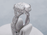 6.73 CTW CUSHION CUT DIAMOND ENGAGEMENT RING F SI3