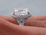 6.73 CTW CUSHION CUT DIAMOND ENGAGEMENT RING F SI3