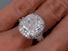 6.73 CTW CUSHION CUT DIAMOND ENGAGEMENT RING F SI3