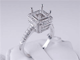 .60 CTW DIAMOND SEMI-SET ENGAGEMENT RING WHITE GOLD