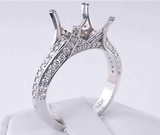.60 CTW DIAMOND SEMI-SET ENGAGEMENT RING WHITE GOLD