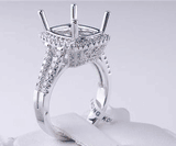 .60 CTW DIAMOND SEMI-SET ENGAGEMENT RING WHITE GOLD