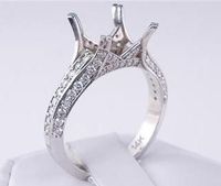 .60 CTW DIAMOND SEMI-SET ENGAGEMENT RING WHITE GOLD