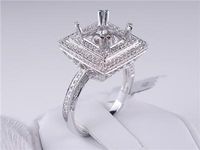 .60 CTW DIAMOND SEMI-SET ENGAGEMENT RING WHITE GOLD