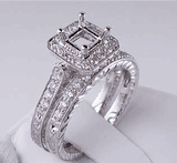 .61 CTW DIAMOND SEMI-SET ENGAGEMENT RING (Includes Matching Wedding Ring)