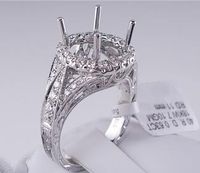 .63 CTW DIAMOND SEMI-SET ENGAGEMENT RING WHITE GOLD