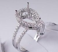 .64 CTW DIAMOND SEMI-SET ENGAGEMENT RING WHITE GOLD