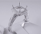 .65 CTW DIAMOND SEMI-SET ENGAGEMENT RING WHITE GOLD