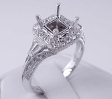 .65 CTW DIAMOND SEMI-SET ENGAGEMENT RING WHITE GOLD