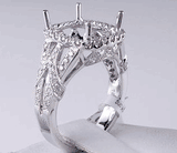 .69 CTW DIAMOND SEMI-SET ENGAGEMENT RING WHITE GOLD