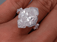 7.00CTW OVAL CUT DIAMOND ENGAGEMENT RING