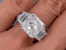 7.35 CTW RADIANT CUT DIAMOND ENGAGEMENT RING G SI3