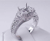.72 CTW DIAMOND SEMI-SET ENGAGEMENT RING WHITE GOLD