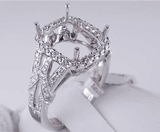 .72 CTW DIAMOND SEMI-SET ENGAGEMENT RING WHITE GOLD