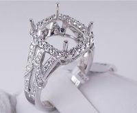 .72 CTW DIAMOND SEMI-SET ENGAGEMENT RING WHITE GOLD