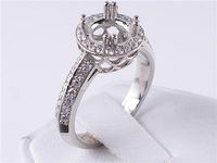 .75 CTW DIAMOND SEMI-SET ENGAGEMENT RING WHITE GOLD