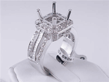 .75 CTW DIAMOND SEMI-SET ENGAGEMENT RING WHITE GOLD