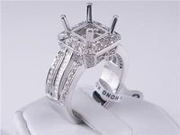 .75 CTW DIAMOND SEMI-SET ENGAGEMENT RING WHITE GOLD