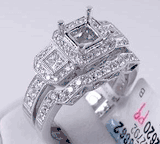.76 CTW DIAMOND SEMI-SET ENGAGEMENT RING (Includes Matching Wedding Ring)