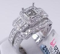 .76 CTW DIAMOND SEMI-SET ENGAGEMENT RING (Includes Matching Wedding Ring)