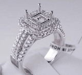 .76 CTW DIAMOND SEMI-SET ENGAGEMENT RING WHITE GOLD