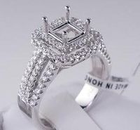 .76 CTW DIAMOND SEMI-SET ENGAGEMENT RING WHITE GOLD