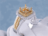 .76 CTW DIAMOND SEMI-SET TWO TONED ENGAGEMENT RING