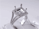 .77 CTW DIAMOND SEMI-SET ENGAGEMENT RING WHITE GOLD