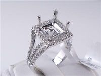.77 CTW DIAMOND SEMI-SET ENGAGEMENT RING WHITE GOLD