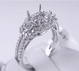 .78 CTW DIAMOND SEMI-SET ENGAGEMENT RING WHITE GOLD
