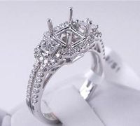 .78 CTW DIAMOND SEMI-SET ENGAGEMENT RING WHITE GOLD