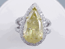 8.28 CTW PEAR SHAPE DIAMOND ENGAGEMENT RING VIVID YELLOW I1