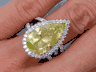 8.28 CTW PEAR SHAPE DIAMOND ENGAGEMENT RING VIVID YELLOW I1