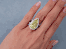 8.28 CTW PEAR SHAPE DIAMOND ENGAGEMENT RING VIVID YELLOW I1