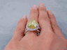 8.28 CTW PEAR SHAPE DIAMOND ENGAGEMENT RING VIVID YELLOW I1