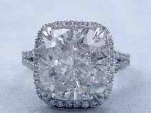 8.33 CTW CUSHION CUT DIAMOND ENGAGEMENT RING 